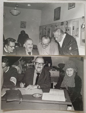 Waldorff Jerzy - kwesta „Ratujmy zabytki Powązek”, dwie fotografie [ok. 1975?]