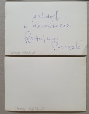 Waldorff Jerzy - Zbierka na záchranu pomníkov Považského vojvodstva, dve fotografie [cca 1975?]
