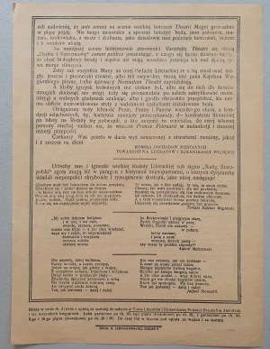 /Einladung - Flugblatt/ Der altpolnische Kulig - Maskenball, Warschau 1914