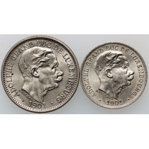 Luxembourg, Adolphus, coin set from 1901, (2 pieces)