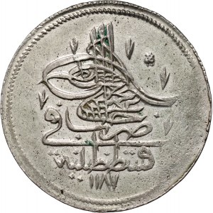 Türkiye, Ottoman Empire, Piastre AH1187/1, Constantinople
