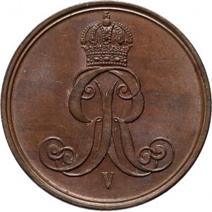 Germany, Hannover, George V, 2 Pfennige 1863 B, Hannover