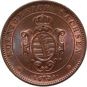 Germany, Saxony, John I, 5 Pfennige 1864 B, Dresden