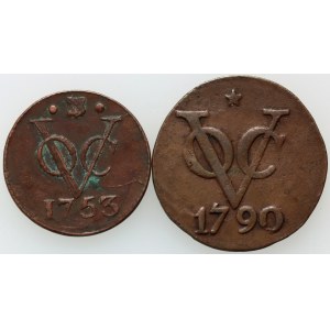 Dutch East Indies, set of coins from 1753-1790, (2 pieces)