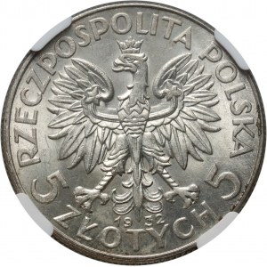 II RP, 5 zloty 1932 without mint mark, London, Head of a Woman
