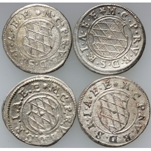 Allemagne, Bavière, Maximilien Ier, ensemble de pièces 2 krajcars sans date (1623), Munich, (4 pièces)