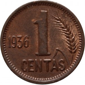 Lithuania, 1 Centas 1936