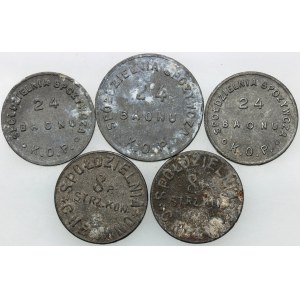 Poland, Military Cooperatives, set of tokens, (5 pieces)