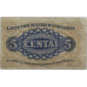 Lithuania, 5 Centai 1922, Series E