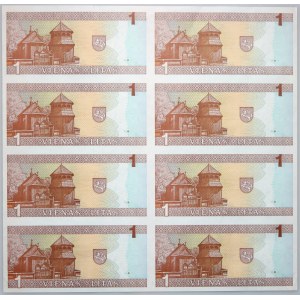 Lithuania, 1 Litas 1994, series AAG, uncut sheet