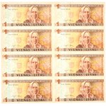 Lithuania, 1 Litas 1994, series AAG, uncut sheet