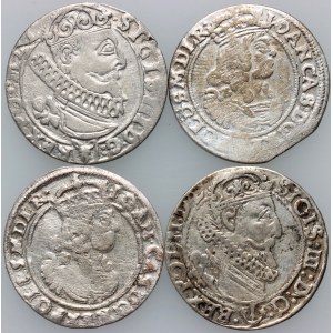 Sigismund III. Vasa, John Casimir, Sechspfennigsatz von 1624-1665, (4 Stücke)