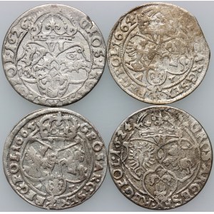 Zygmunt III Waza, Jan Kazimierz, zestaw szóstaków z lat 1624-1665, (4 sztuki)