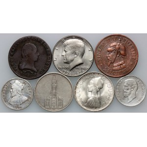 World, set of coins from 1812-1976, (7 pieces)