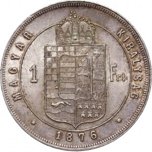 Hungary, Franz Joseph I, Forint 1876 KB, Kremnitz