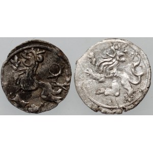 Schlesien, Sigismund von Luxemburg 1419-1437, Satz Halbmonde ohne Datum, Wrocław, (2 Stücke)