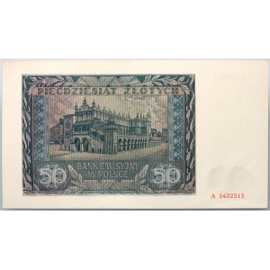 Generalne Gubernatorstwo, 50 złotych 1.08.1941, seria A
