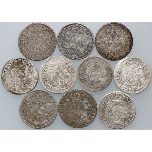 John II Casimir, set of sixpences dated 1661-1667, (10 pieces)