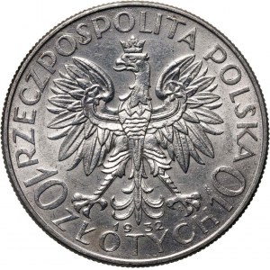 II RP, 10 zloty 1932, Varsovie, Tête de femme