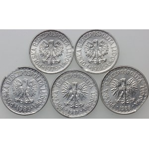 PRL, zestaw destruktów z lat 1978-1988, (5 sztuk)