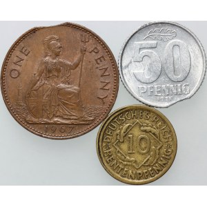 Europe, set of Mint Errors from 1924-1971, (3 pieces)