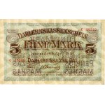 Banknotes of the German occupation authorities, Darlehnskasse Ost, 5 mark 4.04.1918, Kaunas, C series