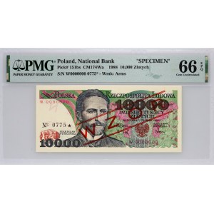 PRL, 10000 złotych 1.12.1988, WZÓR, No. 0775, seria W