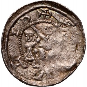 Władysław II Wygnaniec 1138-1146, denar, walka rycerza z lwem