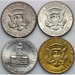 United States of America, 1965-1976 Kennedy Half Dollar Coin Set, (4 Pieces)