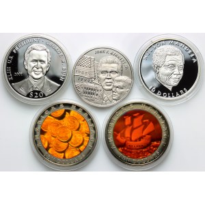 Liberia, set of coins from 1999-2002, (5 pieces)