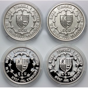 Andorra, set of coins from 1994-1995, (4 pieces)