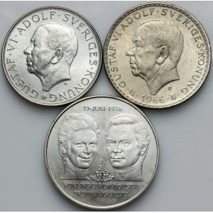 Sweden, set of coins from 1966-1976, (3 pieces)