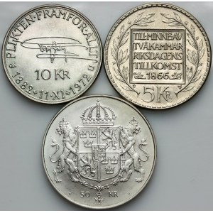 Sweden, set of coins from 1966-1976, (3 pieces)