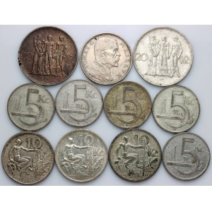 Czechoslovakia, set of coins from 1928-1934, (11 pieces)