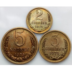Russia, USSR, set of coins from 1975, (3 pieces)