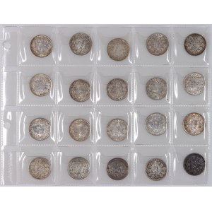 Germany, set of 1/2 Mark from 1913-1919, various mints, (20 pieces)