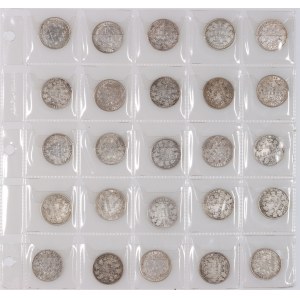 Germany, 1/2 Mark set from 1905-1912, various mints, (25 pieces)