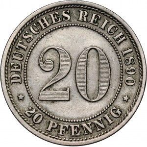 Nemecko, Wilhelm II, 20 fenig 1890 E, Muldenhütten