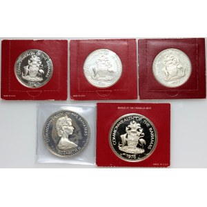 Bahamas, set of coins from 1973-1977, (5 pieces)