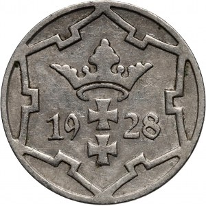 Wolne Miasto Gdańsk, 5 fenigów 1928, Berlin, rzadki rocznik