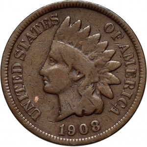 USA, Cent 1908 S, San Francisco, Indian Head