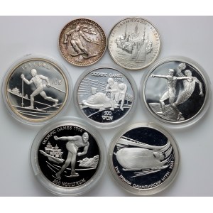 World, set of silver coins from 1992-1994, Olympic Games, (7 pieces)
