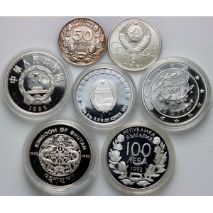 World, set of silver coins from 1992-1994, Olympic Games, (7 pieces)