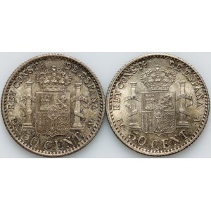 Spain, Alfonso XIII, coin set 50 Centimos 1904, (2 pieces)