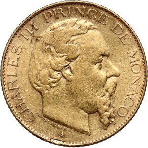 Monako, Karol III, 20 frankov 1879 A, Paríž
