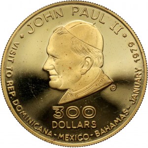 Dominica, Elizabeth II, 300 Dollars 1979 CHI, Valcambi SA, Balerna, John Paul II