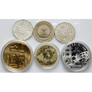 Europe, set of EURO coins from 1996-2019, (6 pieces)