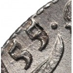 August III, ort 1755 EC, małe popiersie króla, Lipsk - przebita data?