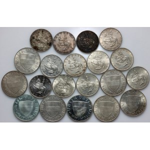 Austria, set of silver coins from 1958-1973, (20 pieces)