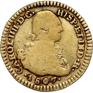 Colombia, Charles IV, Escudos 1807-P JF, Popayan